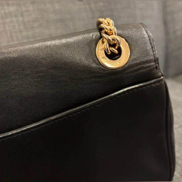 Vintage COACH Cassidy Crossbody Black Leather Shoulder Bag with Gold Hardware - Picture 12 of 16